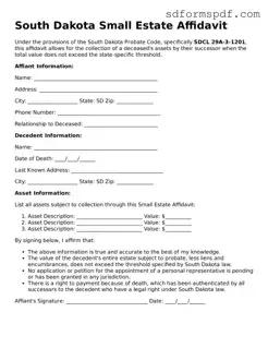 Valid South Dakota Small Estate Affidavit Document