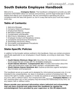 Valid South Dakota Employee Handbook Document