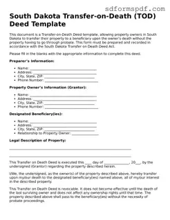 Valid South Dakota Transfer-on-Death Deed Document